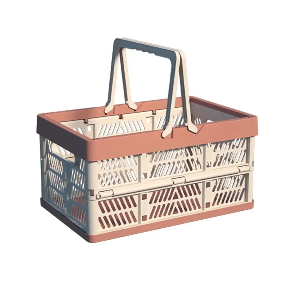 1/2PCS Folding Portable Fruit And Vegetable Storage Basket Sundry Arrangement Thickened Plastic Picnic Basket