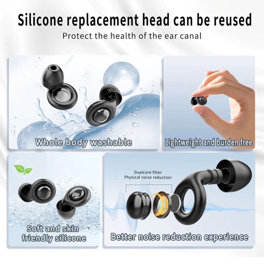 Silicone Ear Plugs Noise Cancelling Reusable Hearing Protection Anti Snoring Motorcycle Earplug for Sleeping Concert Working