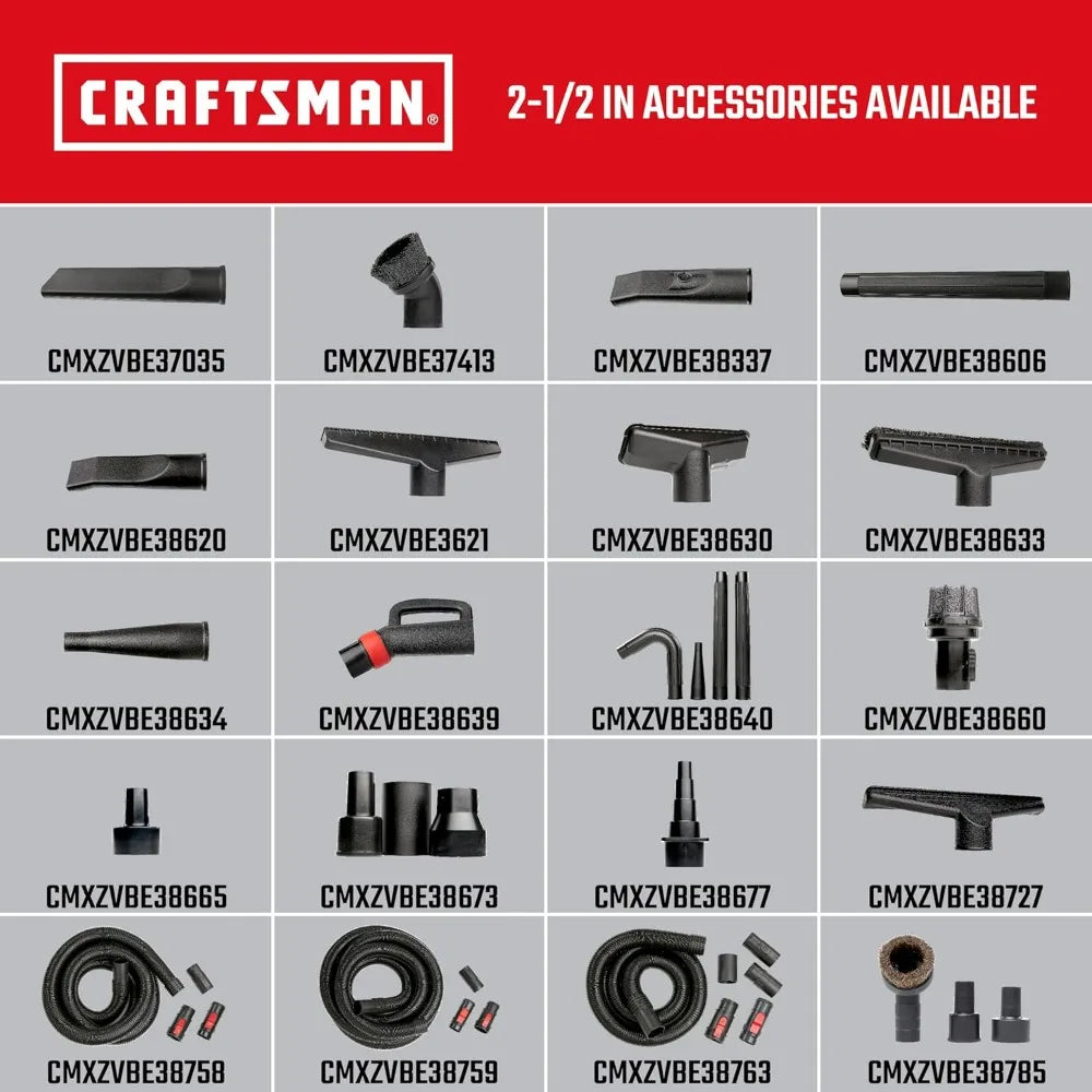 Heavy-Duty 16-Gallon Wet/Dry Shop Vacuum with 6.5 HP Peak Power and Accessories by Craftsman CMXEVBE17595