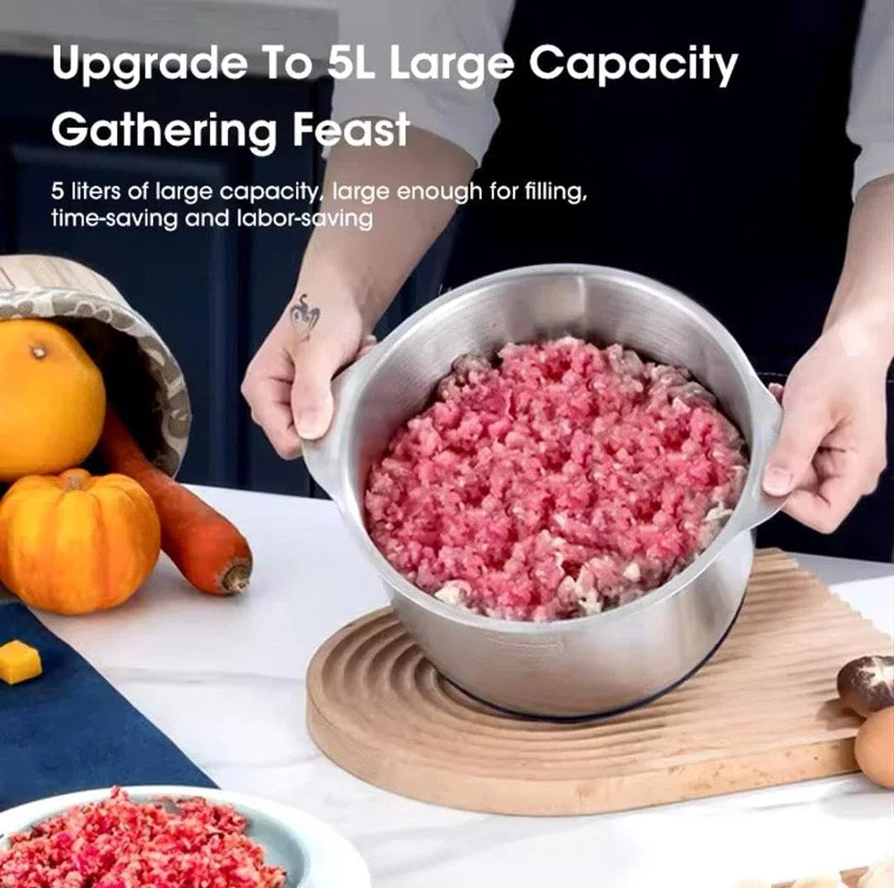 5L Electric Meat Grinders Multifunctional Vegetable Slicer Chopper 304Stainless Steel Food Processor Mixer Machine Kitchen Tool