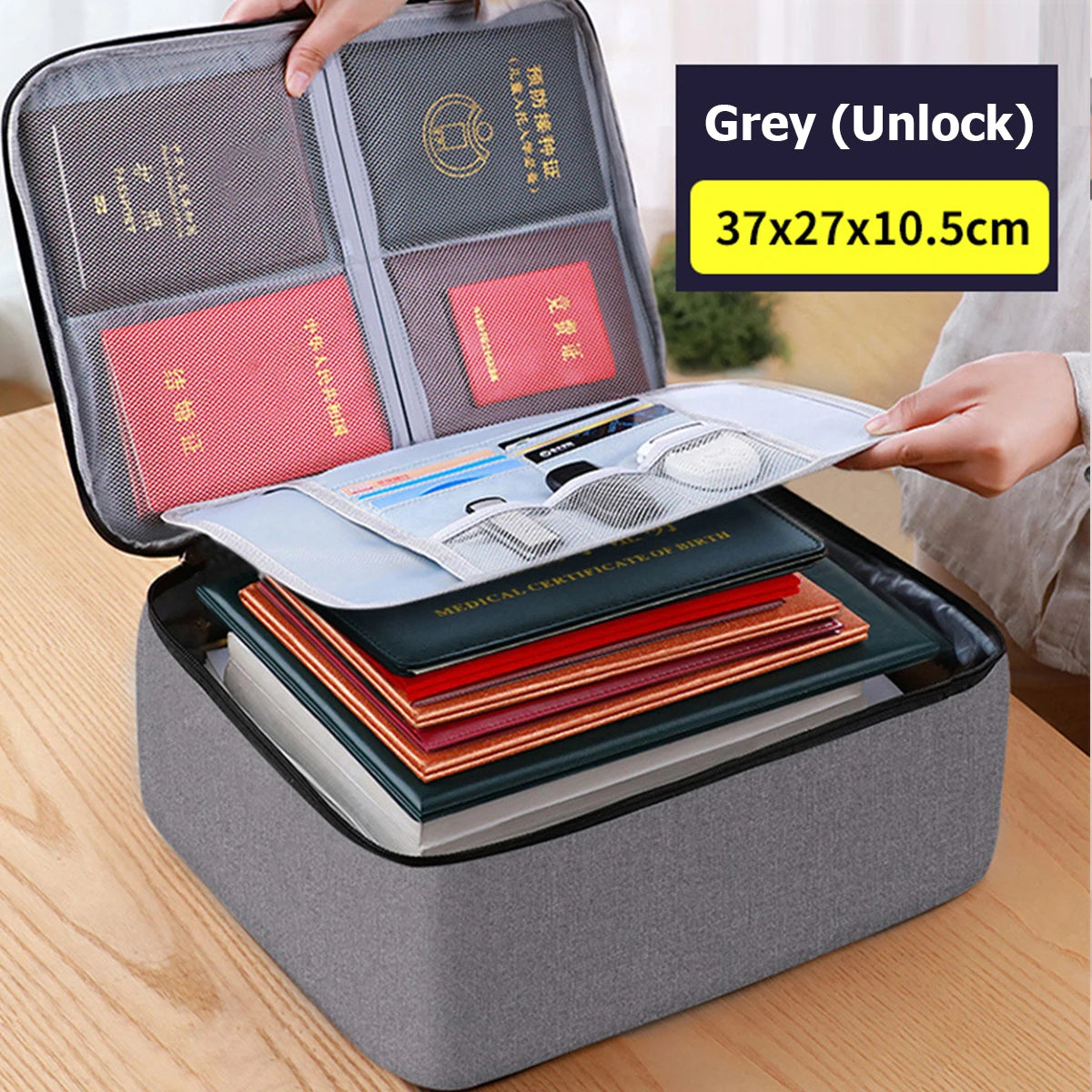 Document Storage Bag Multi-layer Large Capacity File bag Password Briefcase Organize Pouch Accessories Supplies