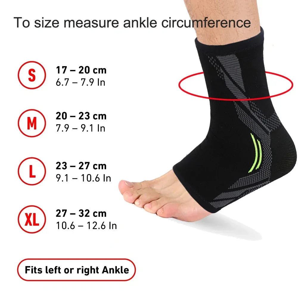 Sports Ankle Brace Compression Sleeves Plantar Fasciitis Sock for Achilles Tendonitis Joint Pain Reduces Swelling Heel Spur Pain