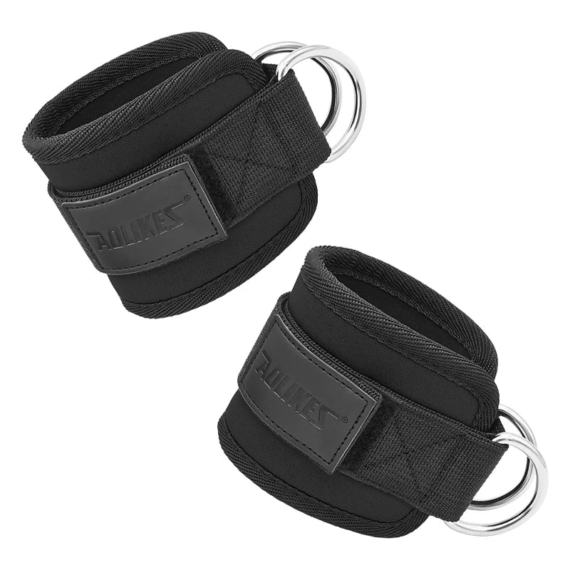 AOLIKES Cable Ankle Straps Double D-Ring Ankle Cuffs For Gym Workouts Glutes Legs Strength Training Brace Support Sport Safety