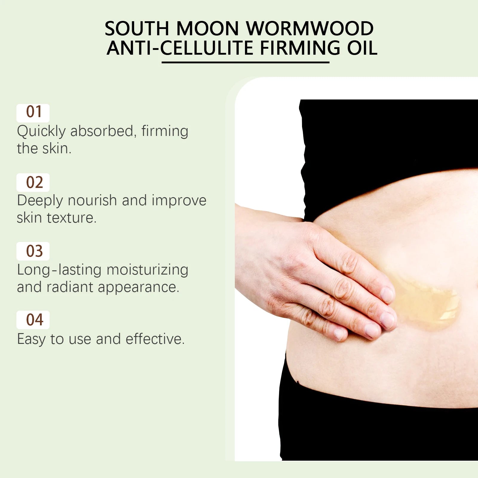 South Moon Wormwood Body Shaping Oil Enhance Skin Elasticity Burning Fat Tightening Reduce Sagging Moisturizing Body Essence Oil