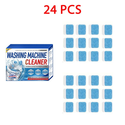 12/24 PCS Washing Machine Cleaning Tablets Powerful Effervescent Washer Cleaner Deodorize Descale For Home Laundry Use