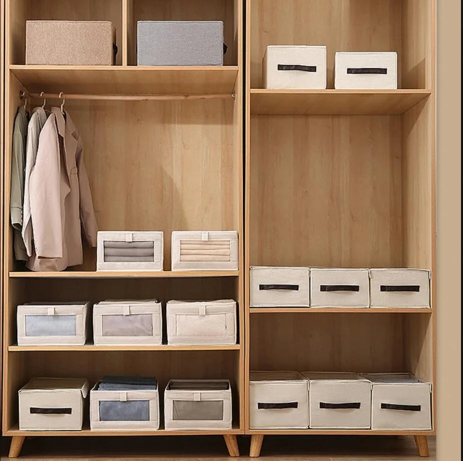 1-3Pcs Pants Storage Box Clothes Organizers of Cabinets and Drawers Fabric Foldable Boxes for Bedroom Wardrobe Organization Home