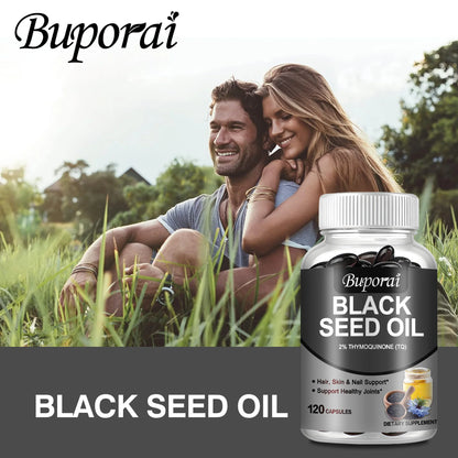 Black Seed Oil - Digestive Health, Immune Support, for Skin &amp; Hair Health, Antioxidant - 120 Capsules