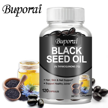 Black Seed Oil - Digestive Health, Immune Support, for Skin &amp; Hair Health, Antioxidant - 120 Capsules