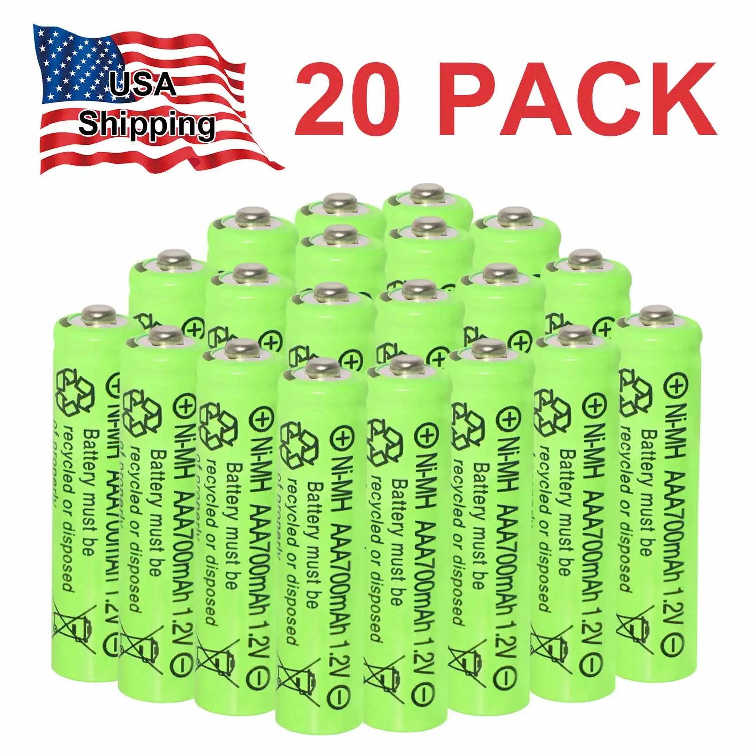 20PCS 14000mAh 1.2V Ni-MH AAA Rechargeable Batteries, Suitable for Flashlights, Remote Controls, Keyboards, Mice, Toys