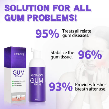 EELHOE Gum Care Toothpaste Mousse Relief Discomfort Soothing Gum Cleaning Teeth Stains Mild Formula Purple Dental Care Cleaner