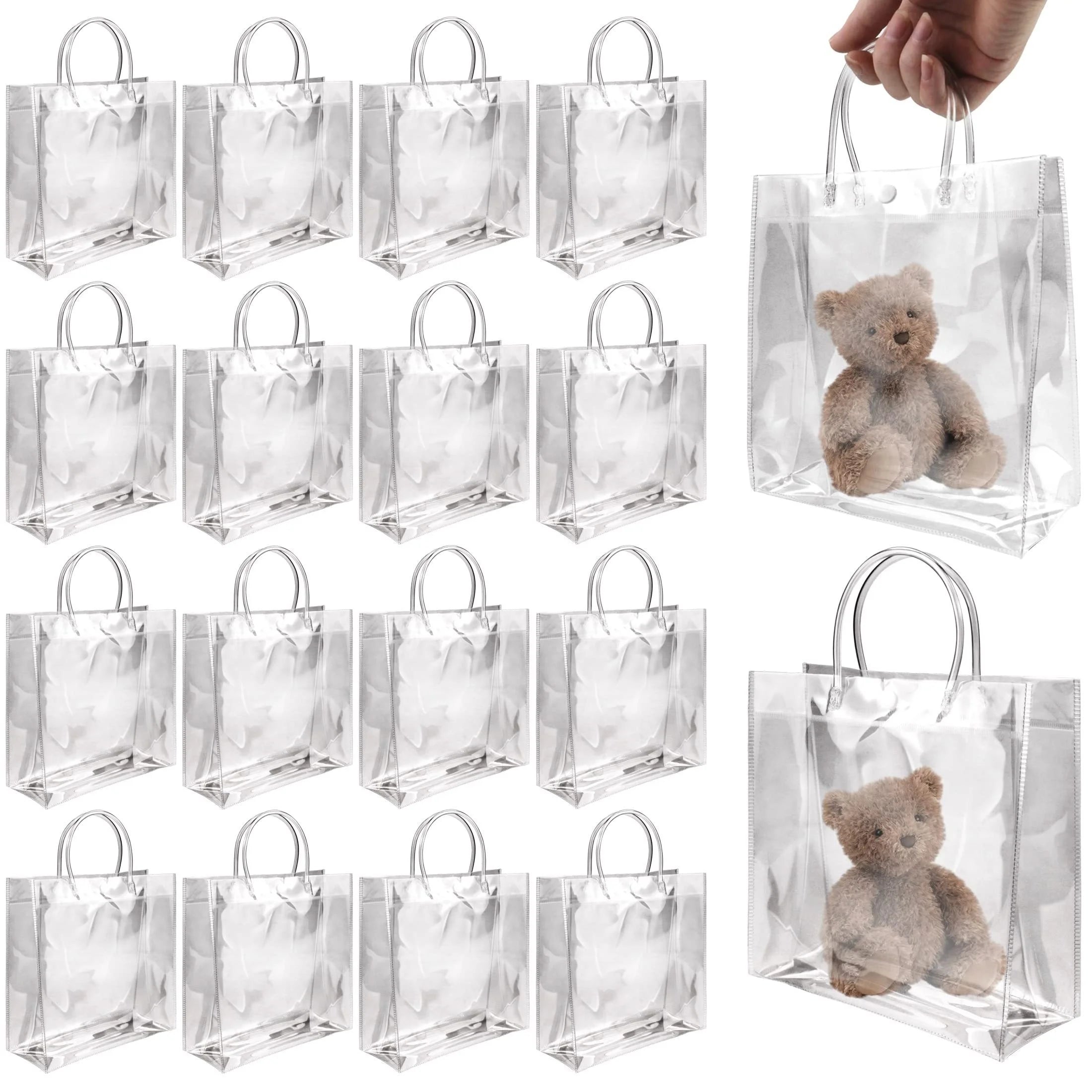 20-Pack Clear Plastic Gift Bags with Handles
