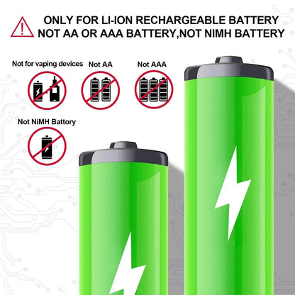 6 Bay  Li-ion Lithium Smart Battery Charger Can Charge for Different Type of Batteries 10440 14500 16650 14650 18350 18500 16340