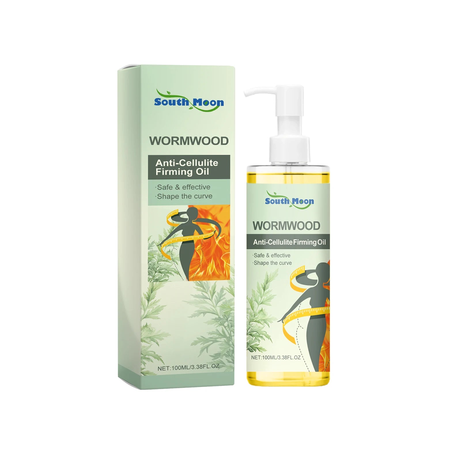 South Moon Wormwood Body Shaping Oil Enhance Skin Elasticity Burning Fat Tightening Reduce Sagging Moisturizing Body Essence Oil