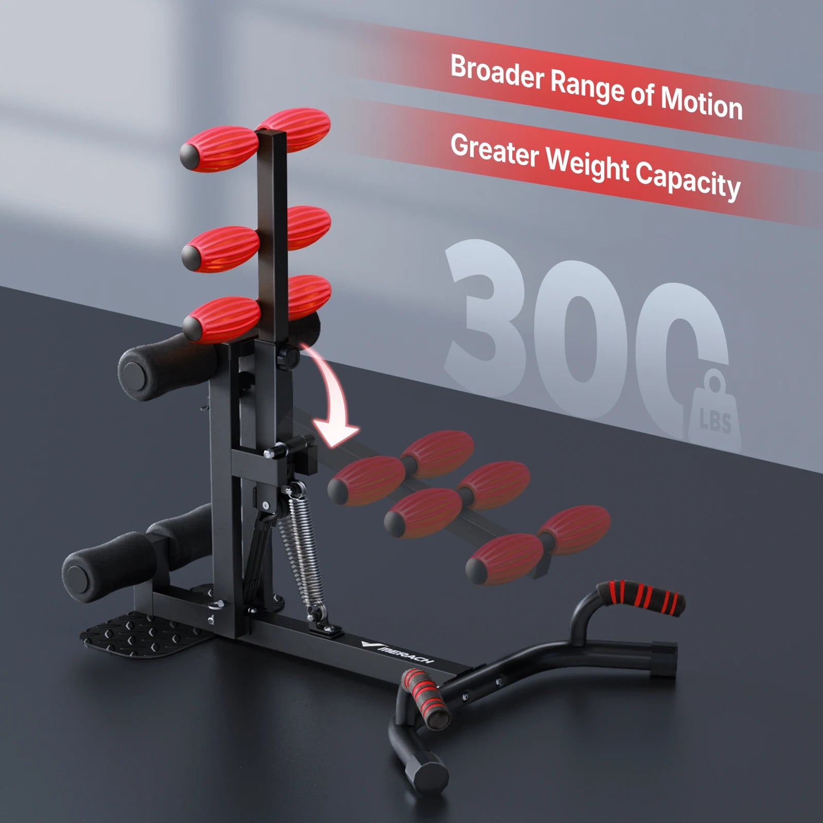 MERACH Deep Squat Machine Adjustable Glutes Trainer Machine Core Leg Push Up Workout Machine Multifunctional Buttocks Machine