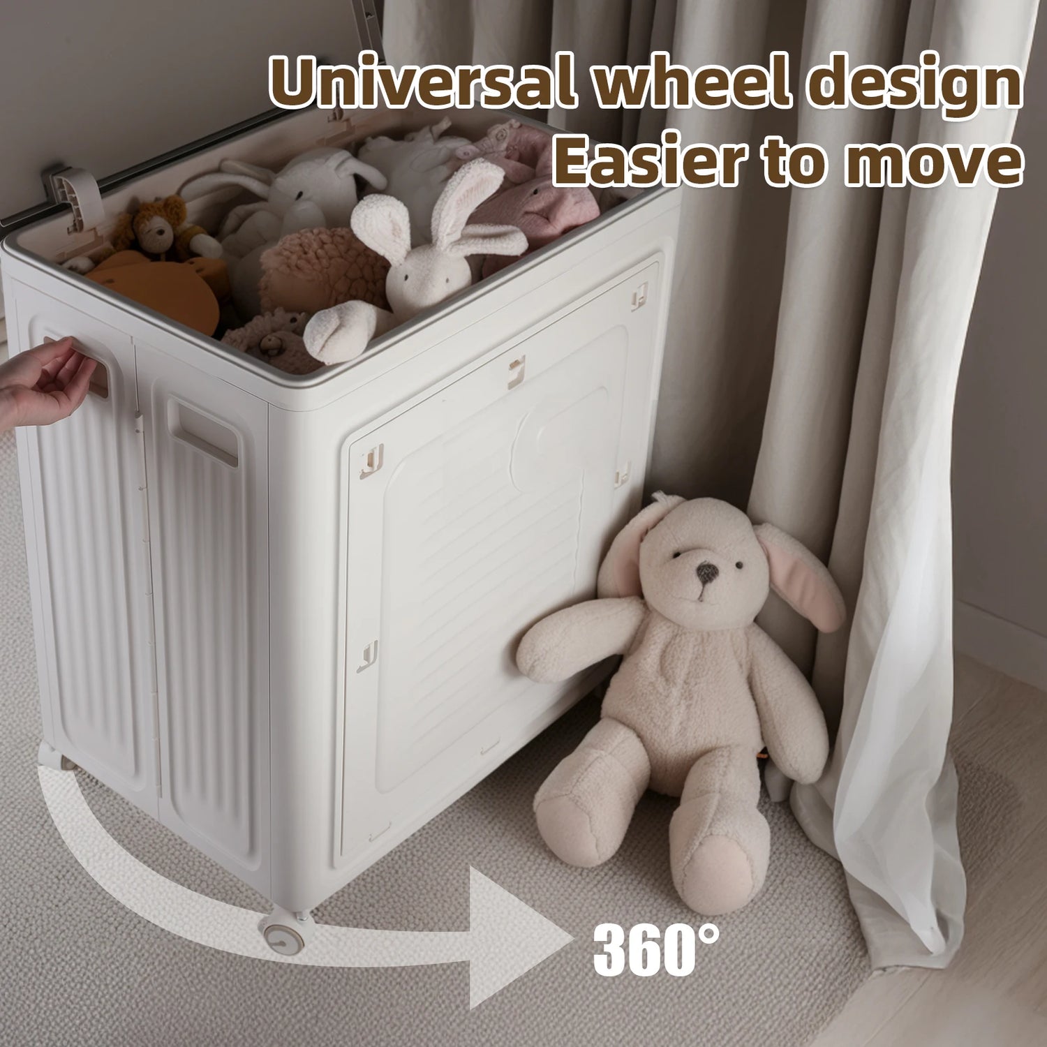 Foldable Storage Box with Wheels – Large Capacity, Dustproof &amp; Multi-Purpose Storage Cabinet, Household Organizer Items