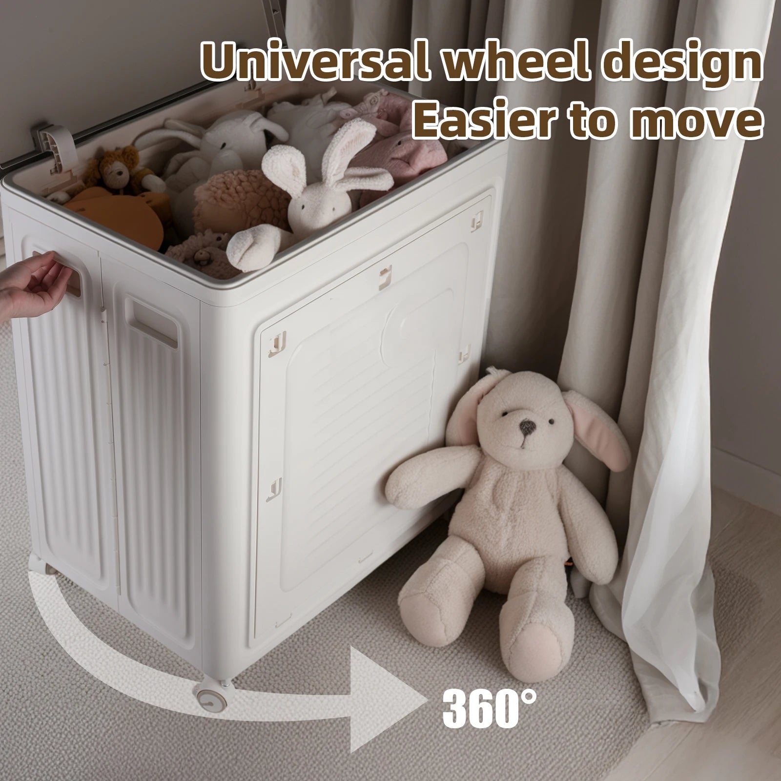 Foldable Storage Box with Wheels – Large Capacity, Dustproof &amp; Multi-Purpose Storage Cabinet, Household Organizer Items