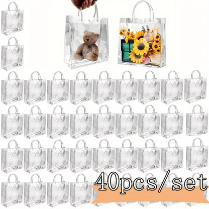 20-Pack Clear Plastic Gift Bags with Handles
