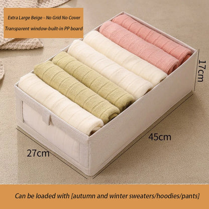 1-3Pcs Pants Storage Box Clothes Organizers of Cabinets and Drawers Fabric Foldable Boxes for Bedroom Wardrobe Organization Home