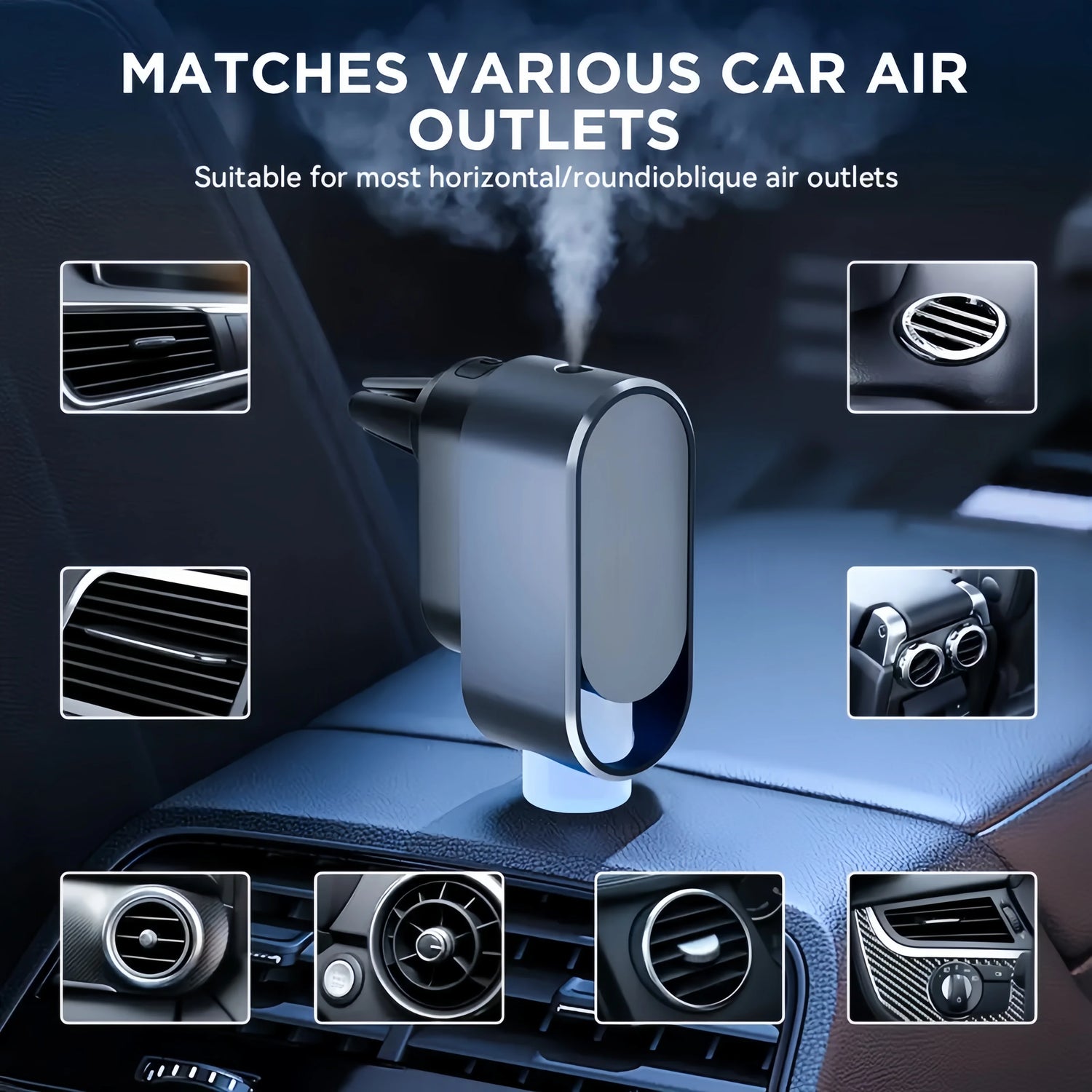 Car Aromatherapy Diffuser Set Car interior accessories comes with four bottles of perfume and a rechargeable cable car aromather