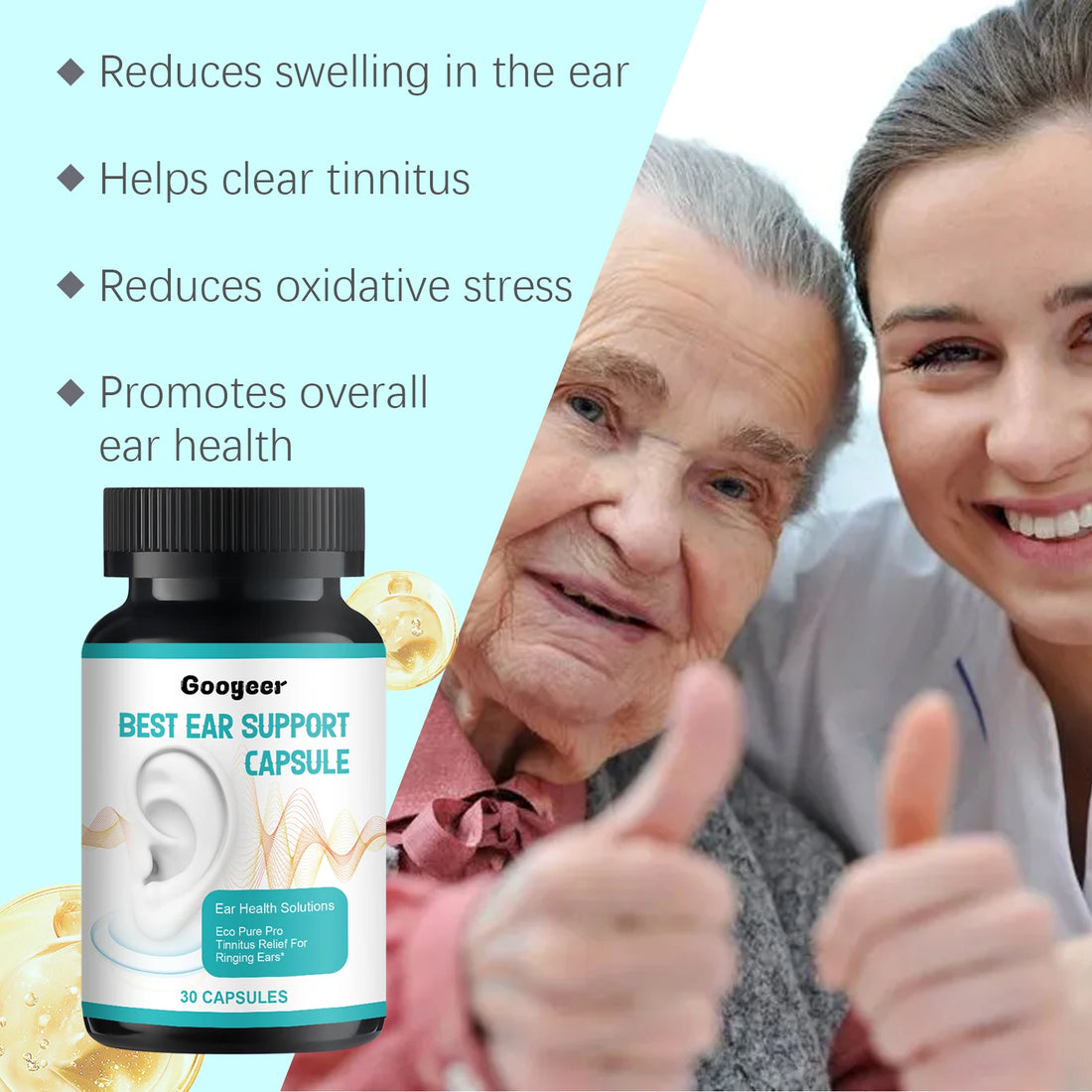 30pcs Googeer Tinnitus Relief Capsules Protect Ear Cells Health Provide Nutrition Keep Clear Hear Body Treatment Capsules