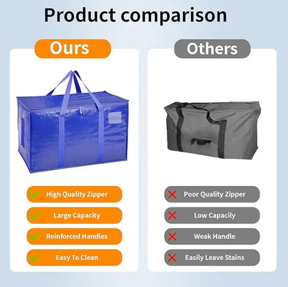 6 Pack Extra Large Moving Bags Heavy Duty with Zippers &amp; Carrying Handles, Durable Storage Bags Moving Boxes for Closet Organize