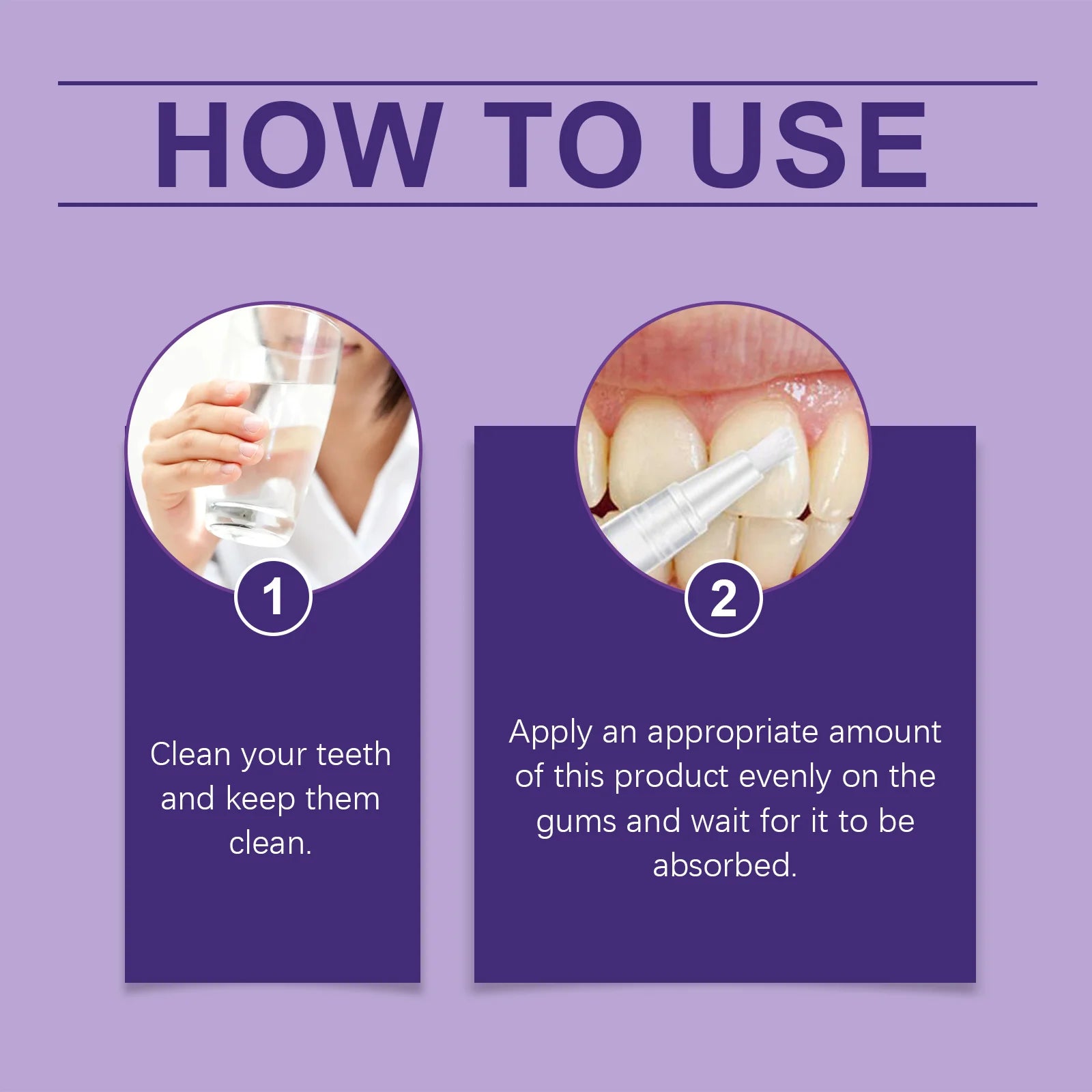 Oralhoe Mint Purple Gum Care Gel Pen Deep Cleaning Nourishing Strengthening Relief Discomfort Non-irritating Gum Health Care Gel