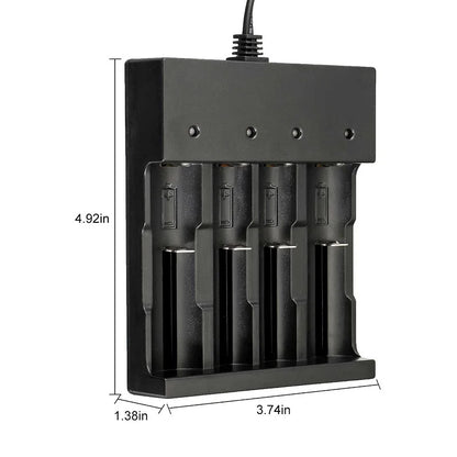 Skywolfeye 4 Bay Smart Universal Charger for 3.7V Rechargeable Li-ion Batteries Compatible 18650 26650 22650 14500 16340(CR123)