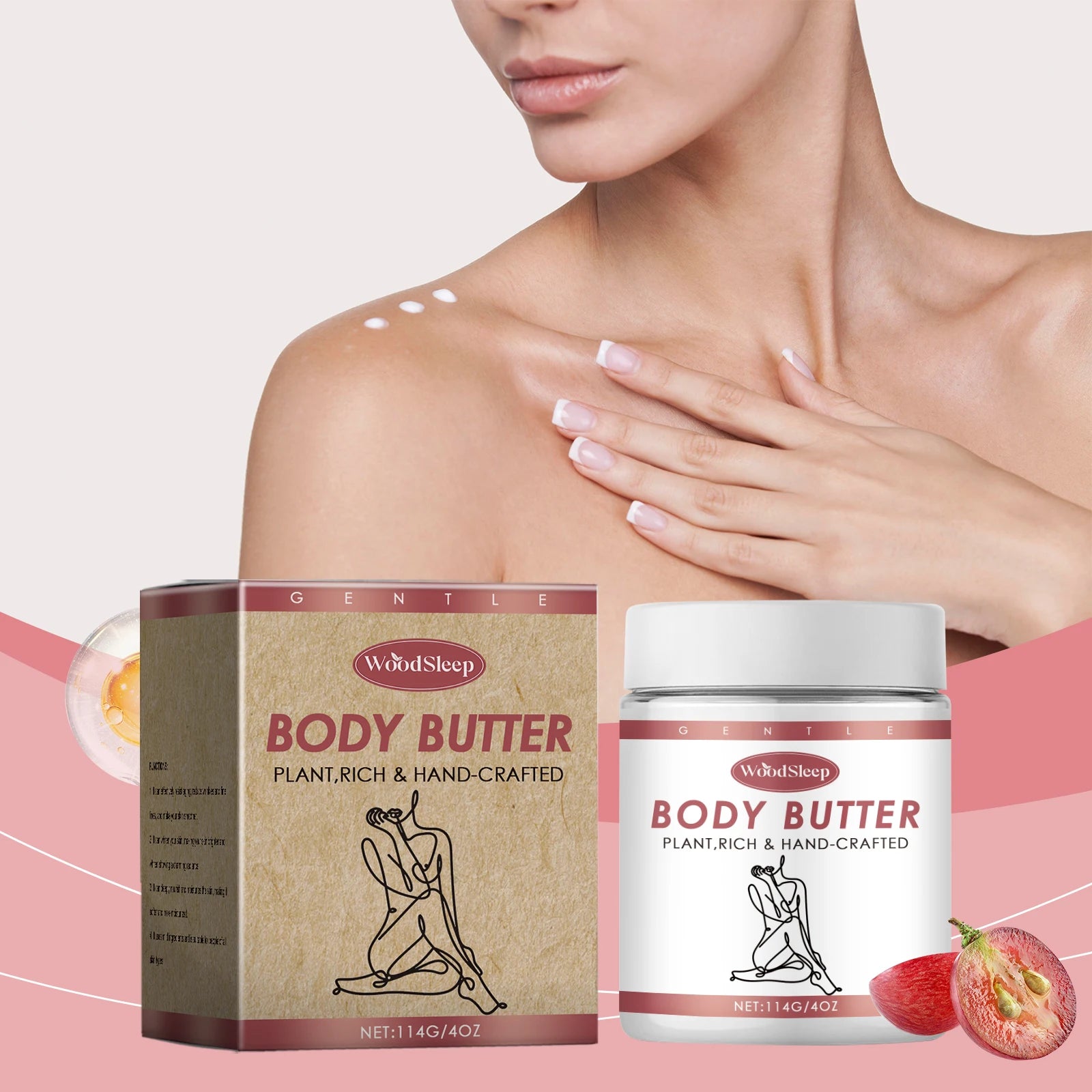 Woodsleep Moisturizing Body Cream Repair Dryness and Roughness Non-greasy Smoothing Firming Reduce Wrinkle Darkness Body Butter