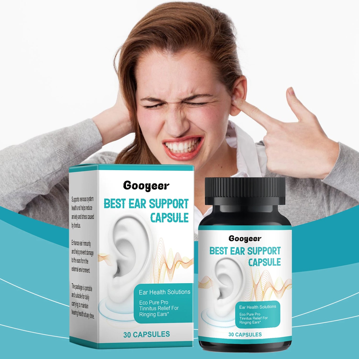 30pcs Googeer Tinnitus Relief Capsules Protect Ear Cells Health Provide Nutrition Keep Clear Hear Body Treatment Capsules