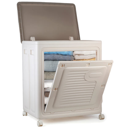 Foldable Storage Box with Wheels – Large Capacity, Dustproof &amp; Multi-Purpose Storage Cabinet, Household Organizer Items