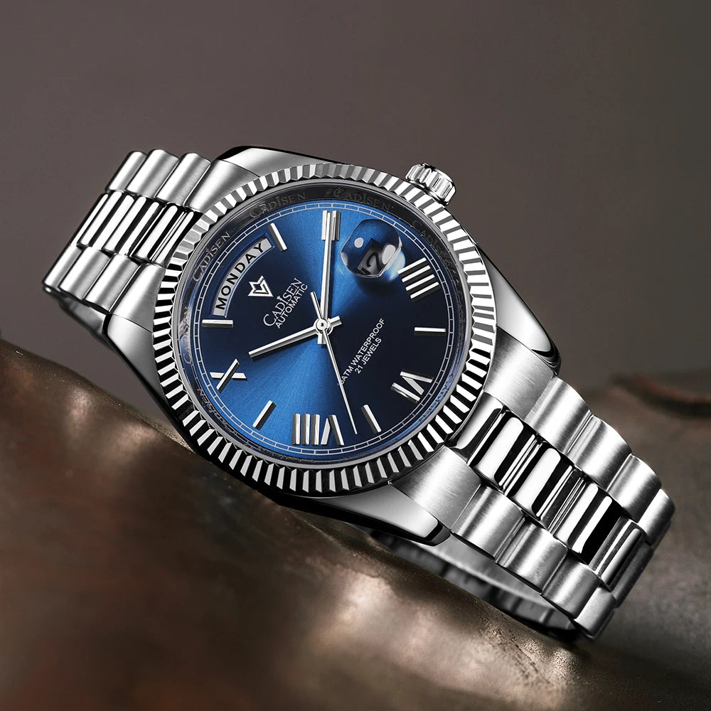 CADISEN C8185 Men Watches Swimming 10Bar Waterproof Screw Crown Japan Miyota Movement Mechanical Watch Newest Version Wristwatch