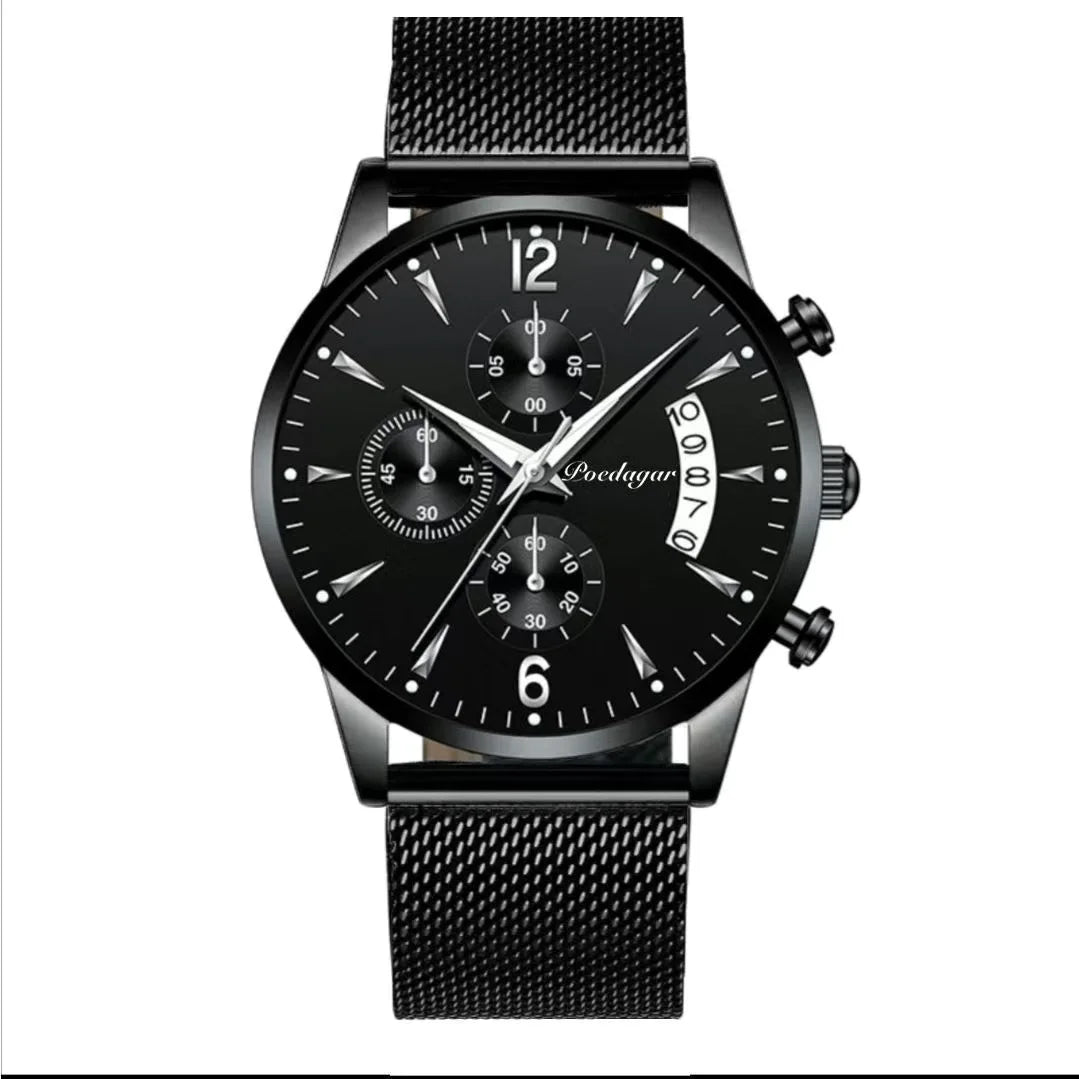 Watch POEDAGAR New Fashion Men Watch Waterproof Luminous Date Sports Watches Luxury Quartz Man Wristwatch Luxuri Male Clock +Box