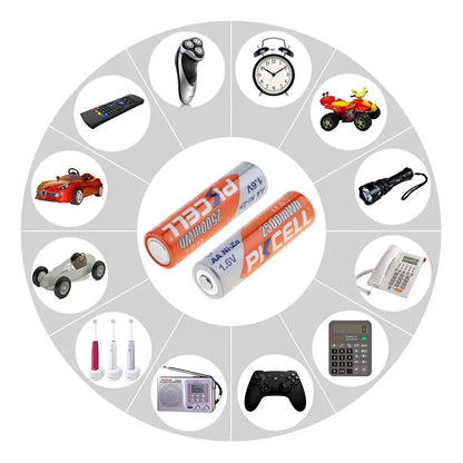 4Pcs x PKCELL Bateria AA Batteries 1.6V Nickel-Zinc 2500mWh Ni-Zn 2A aa Rechargeable Battery Bateries Baterias