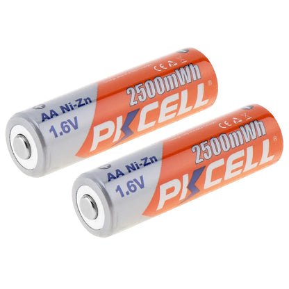 4Pcs x PKCELL Bateria AA Batteries 1.6V Nickel-Zinc 2500mWh Ni-Zn 2A aa Rechargeable Battery Bateries Baterias