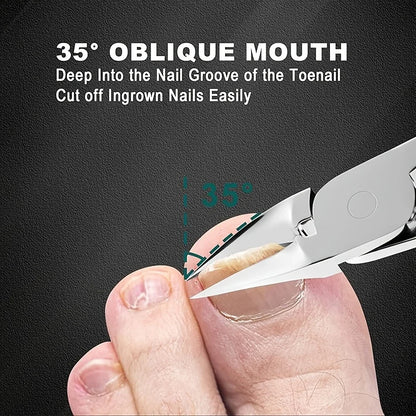 4pcs Thick Nail and Toe Nail Clippers for the Elderly - Extra Large Wide Mouth Opening Nail Clipper Set