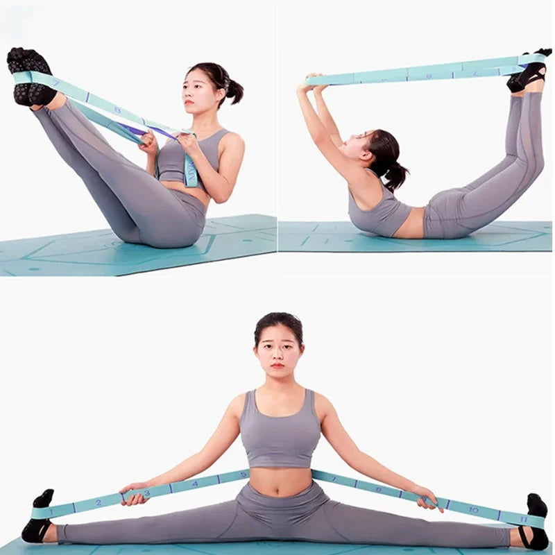 Yoga Stretch Band – 11 Grid Elastic Band for Flexibility &amp; Posture