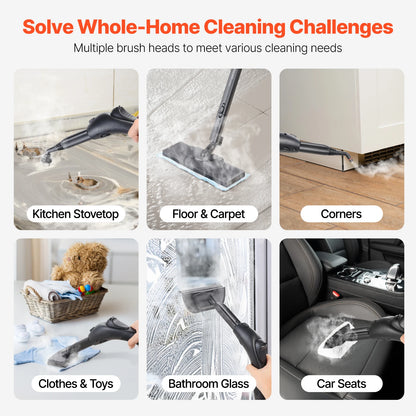 SucceBuy Steam Cleaner Multipurpose Powerful with 51oz Tank and Portable Handle for Grout Tile Floors Appliances Home&amp;Car