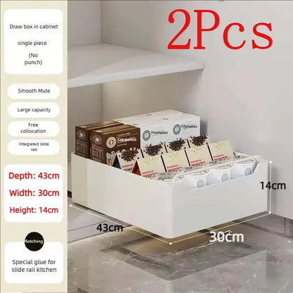 Pull Out Cabinet Organizer with Slide Rails Storage Rack