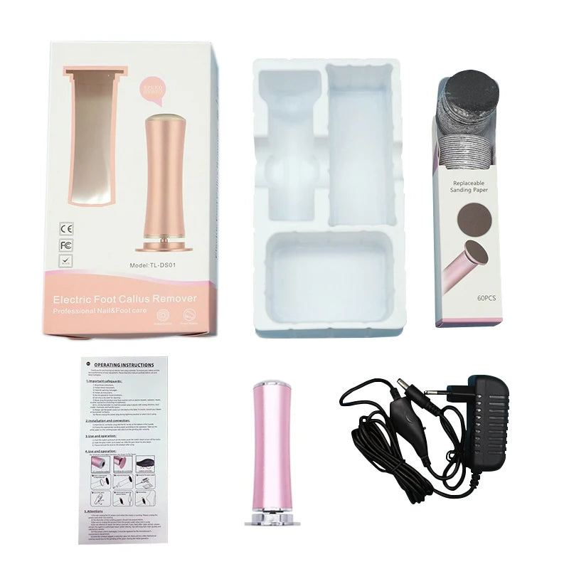 Electric Foot Callus Remover Feet Care File Heels Dead Skin Pedicure Tool Electronic Foot Grinder Tool And Replacement Sandpaper
