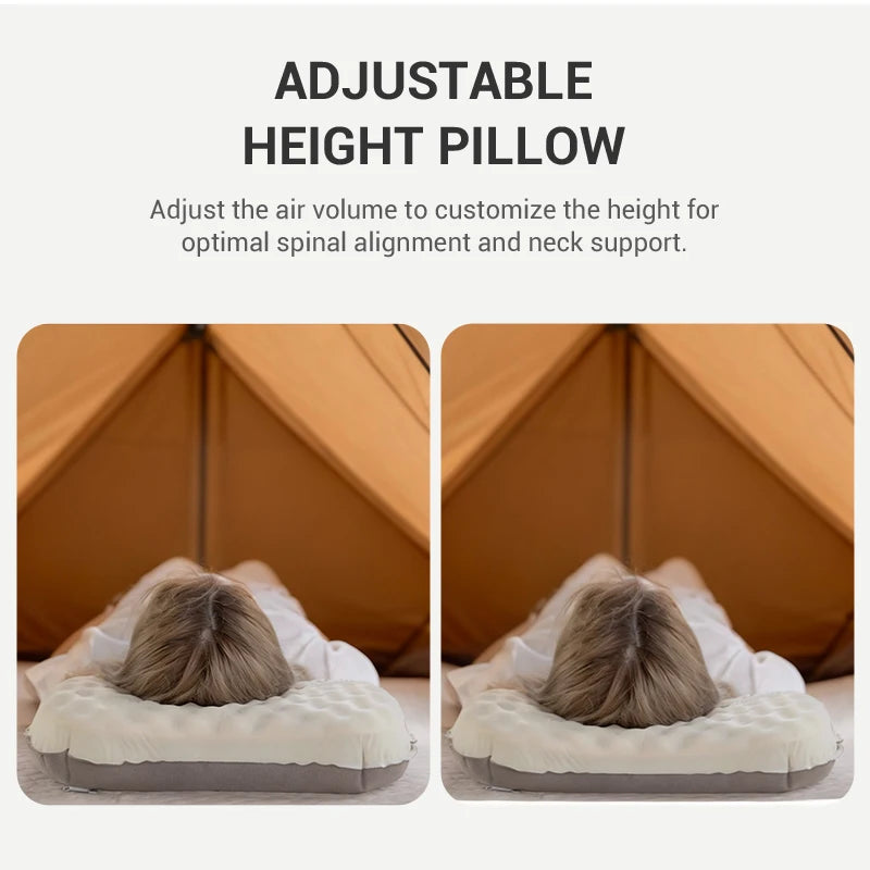 WESTTUNE Camping Ice Sillky Pillow Portable Ultralight Travel Inflatable Pillow Outdoor Hiking Sleeping Neck Lumbar Pillow