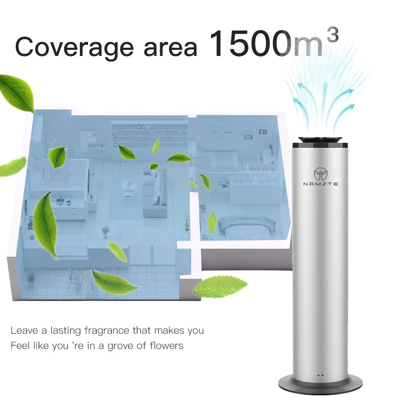 1500m³ Home Fragrance Perfume Oil Scent Diffuser Machine 500ML Air Freshener Metal Body Dorm Room Essentials WIFI Bluetooth APP