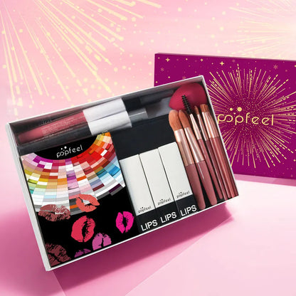 Makeup Kit Gift Box Beauty Eyeshadow Palette Eyeliner Lipstick Mascara Brush Makeup Full Set for Women Female Beginner Student