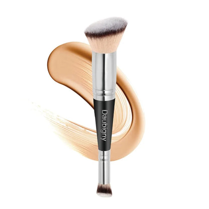 Rounded Taperd Dual-ended Foundation Brush Short Hair Flawless Makeup Brushes Dual-purpose Makeup Brush for Liquid Cream Powder