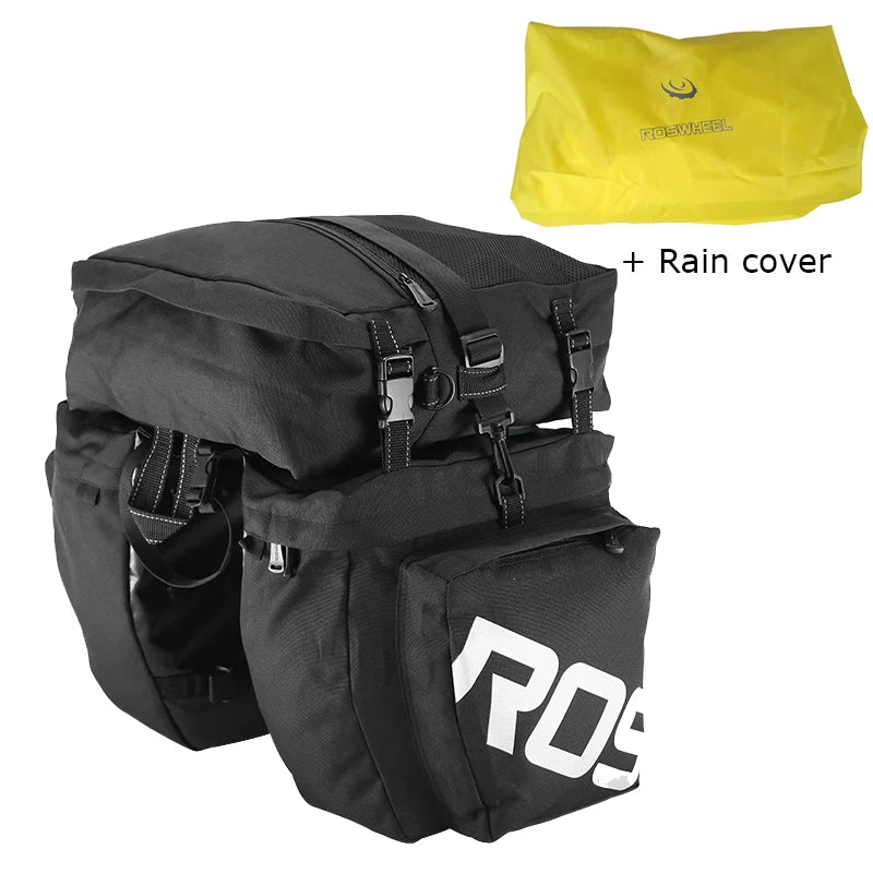 14892 14892SA SMountain Road Bicycle Bike 3 in 1 Trunk Bags Cycling Double Side Rear Rack Tail Seat Pannier Pack Luggage Carrier