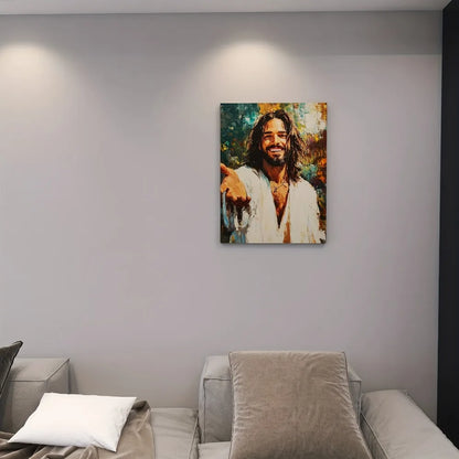 A picture of Jesus reaching out, suitable for bedroom, living room, home office, 1.5 inch thick pine solid wood frame