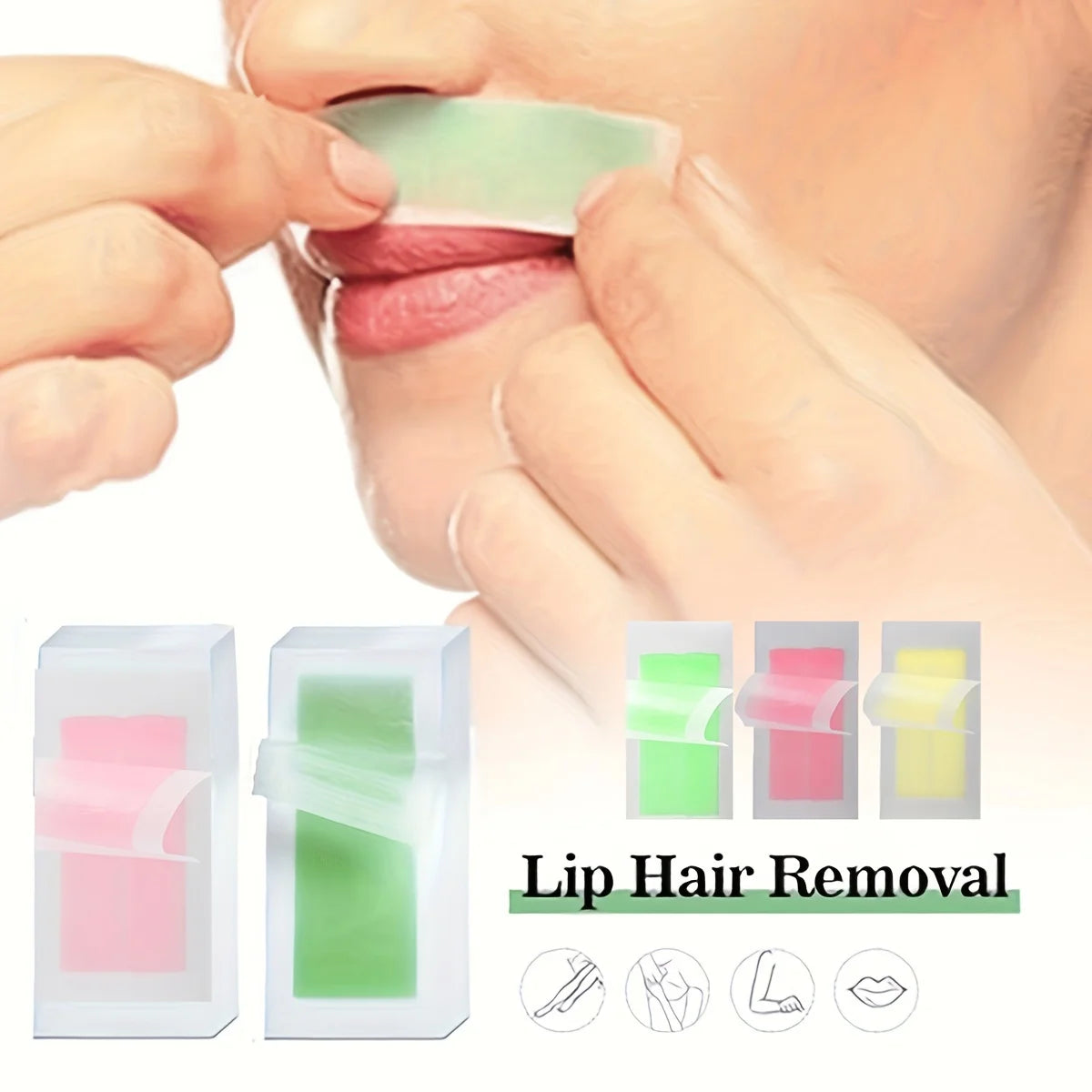 Professional Warning Tapes For Summer Hair Removal, Double Face Cold Warning Paper For Legs, Body, Face,6 Sticks, 10/20 Sticks