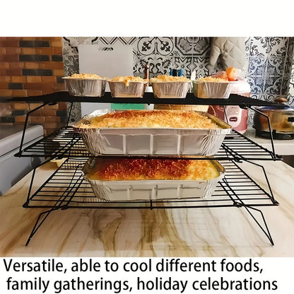 1/2/3PC Stainless Steel Stackable Cooling Rack for Baking Nonstick Metal Cake Cooling Rack Grid Net Baking Tray Oven Cooling Rac
