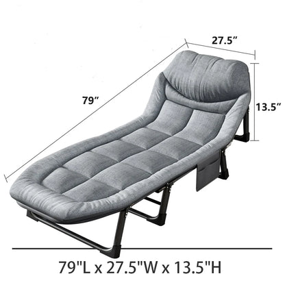 Sleeping Cots for Adults 6 Positions, Portable &amp; Foldable Bed with Mattress and Pillow, Heavy Duty Sturdy Frame for Camp, Home