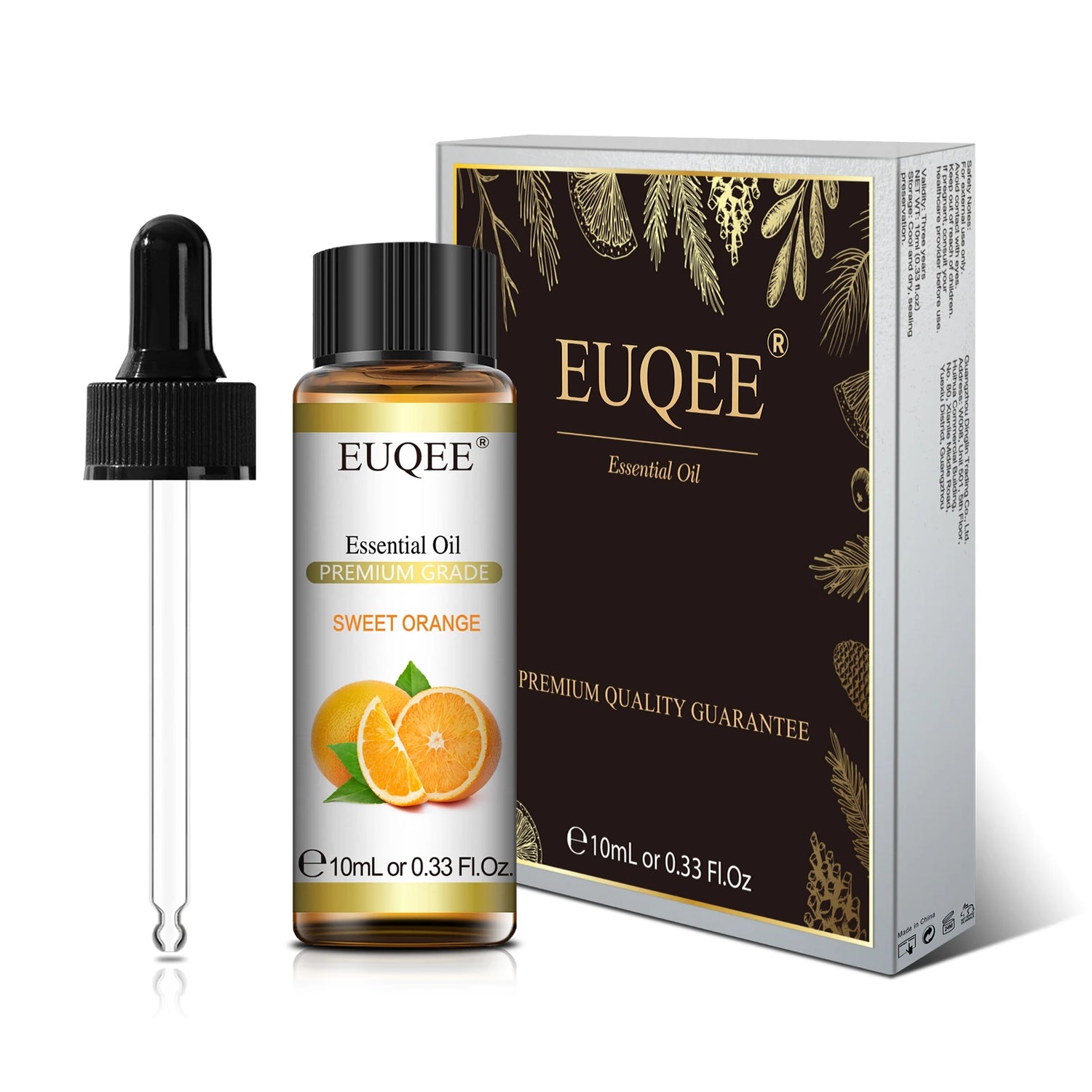 EUQEE 10ml Aromatic Essential Oil Lemongrass Lavender Eucalyptus Peppermint Tea Tree Sweet Orange Aromatherapy Oil for Diffuser