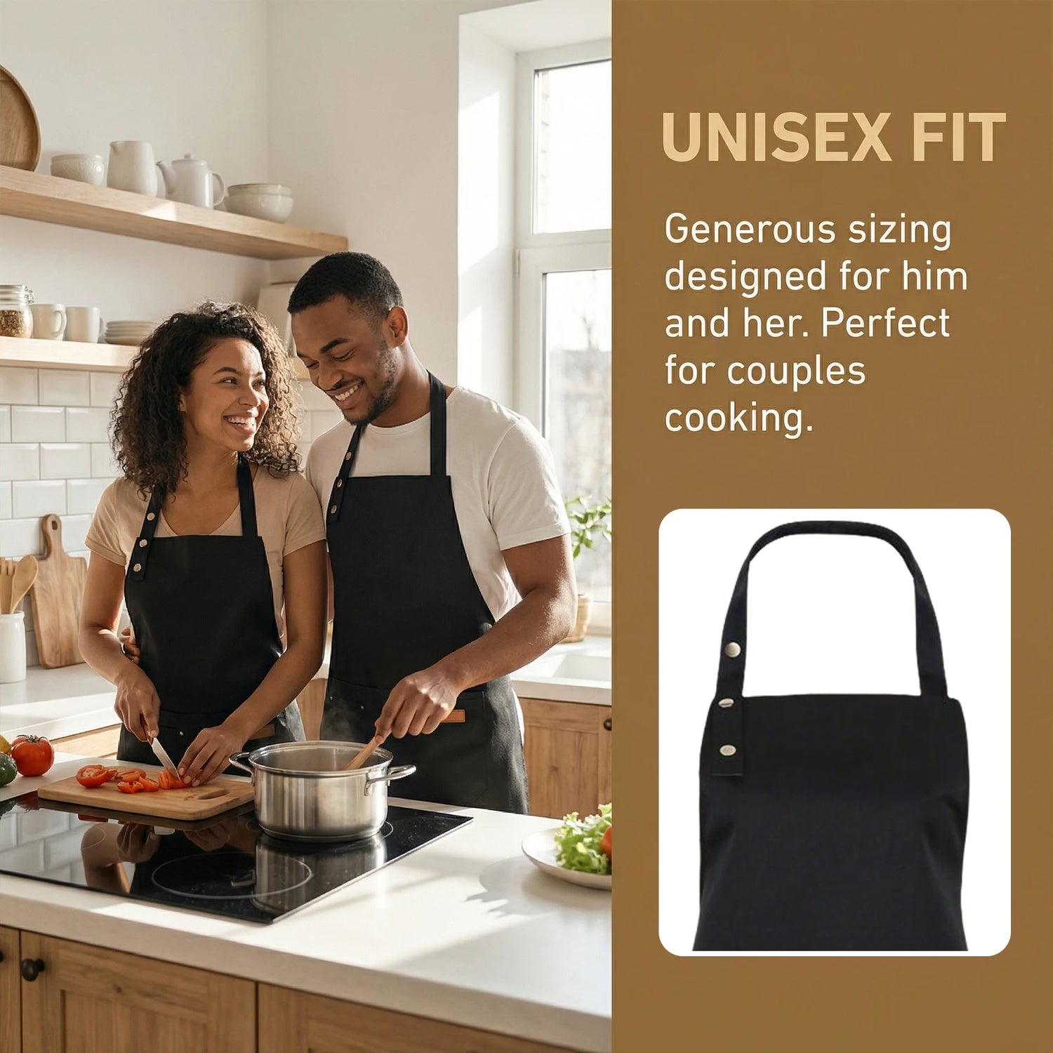 2Pcs Kitchen Chef Bib Aprons with Adjustable Straps and Pockets Resistant Cooking Apron for Women Men Chefs Waiters